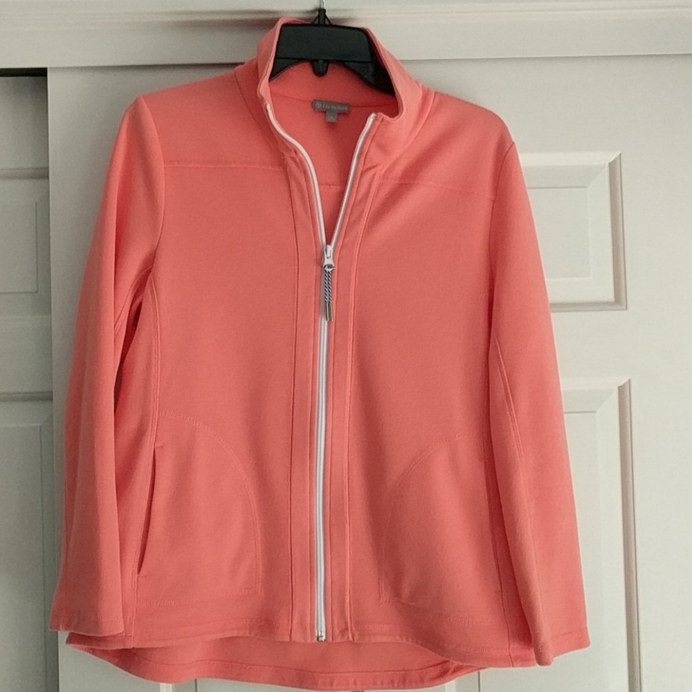 T by Talbots coral zip jacket